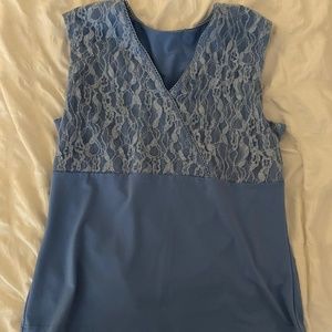 blue lace vest